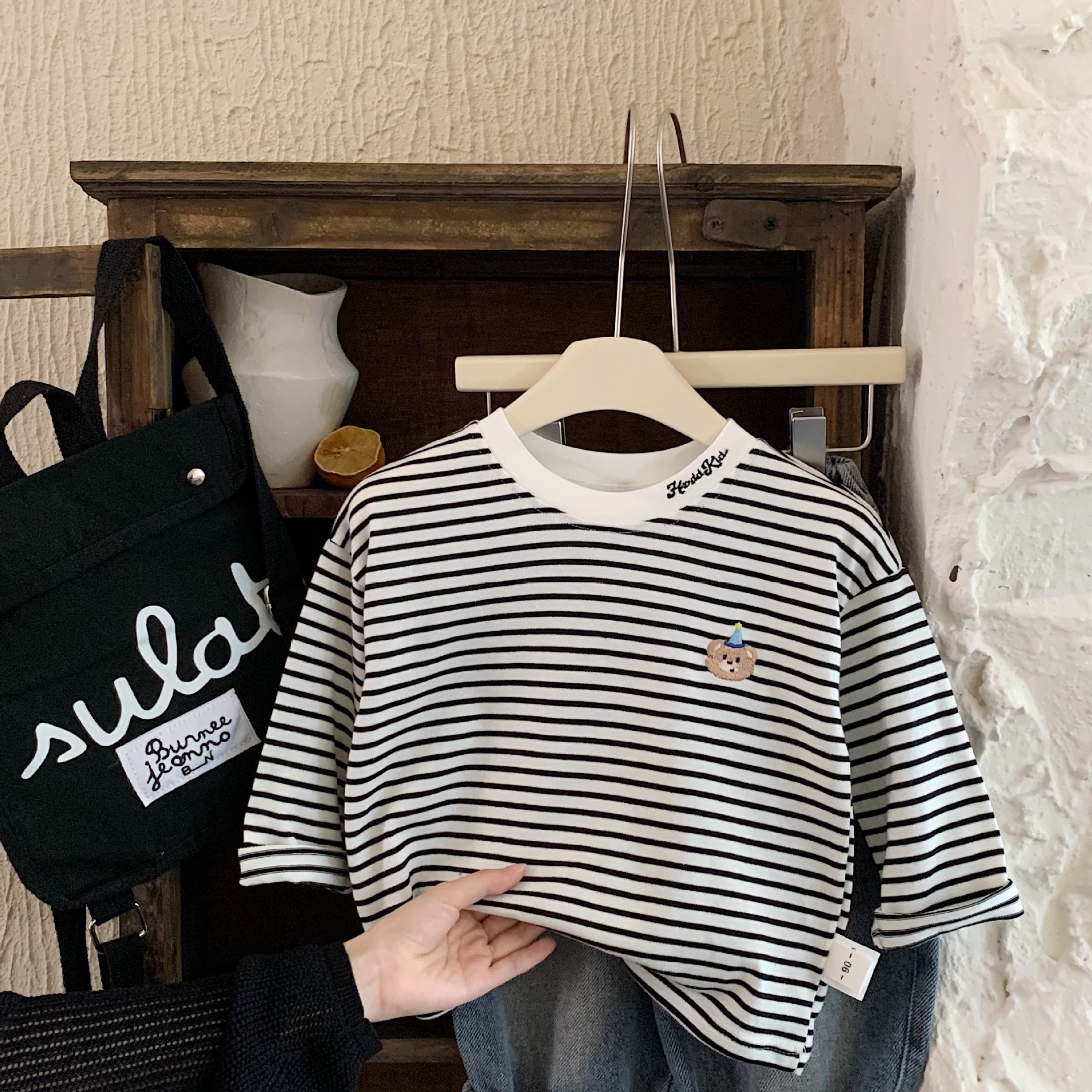 派對熊條紋上衣