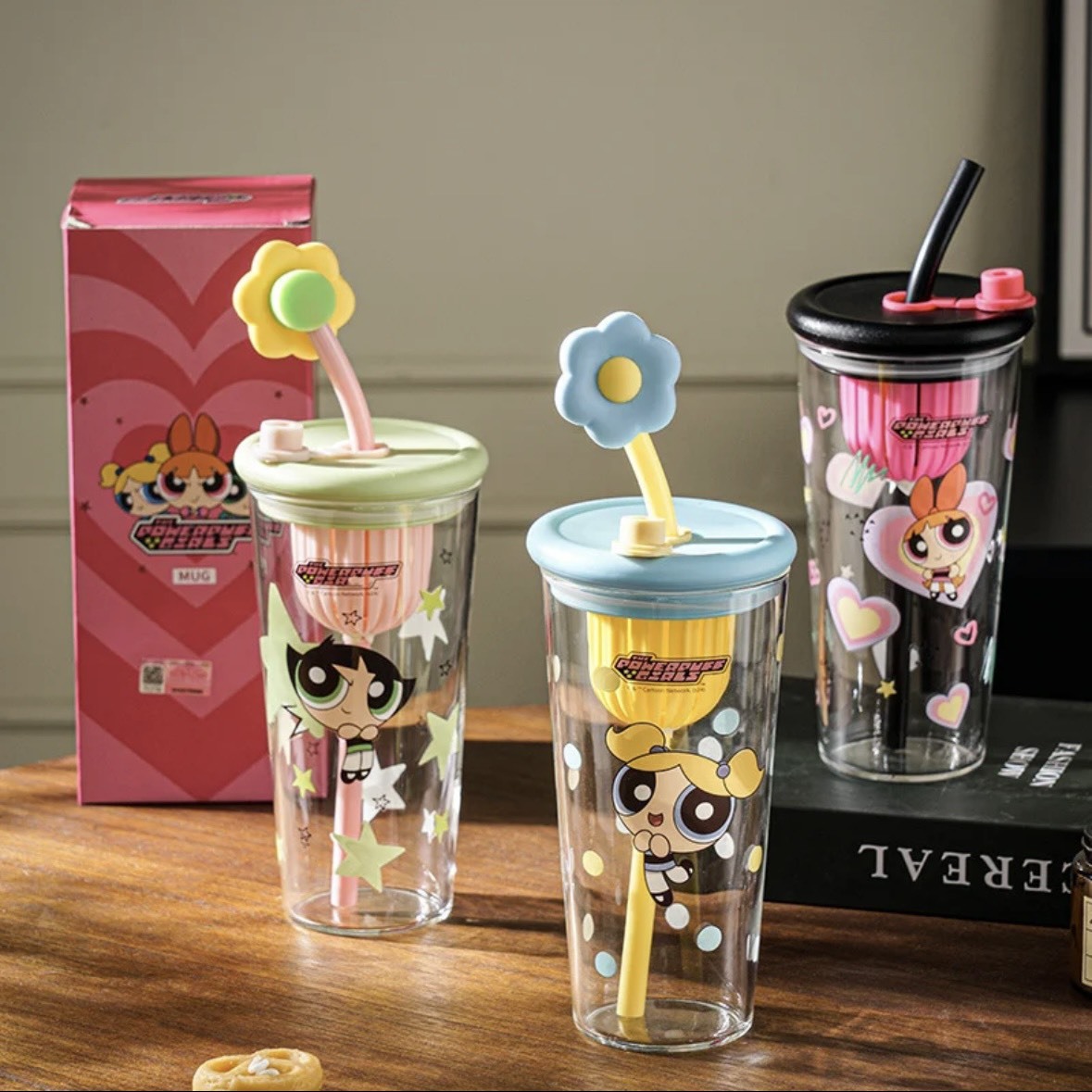 <快速出貨> 飛天小女警 玻璃吸管杯