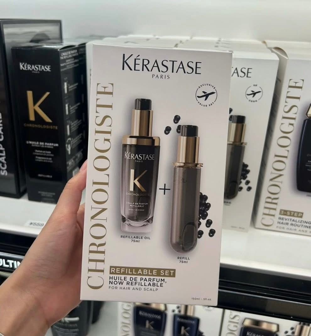 KERASTASE 巴黎黑鑽極萃逆時玫瑰香氛露禮盒 75ml+75ml替換裝