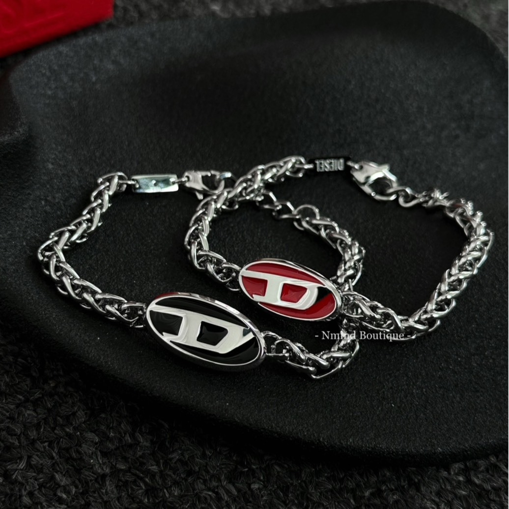 <穿搭加分項🔥> DIESEL LOGO手鍊  黑/紅