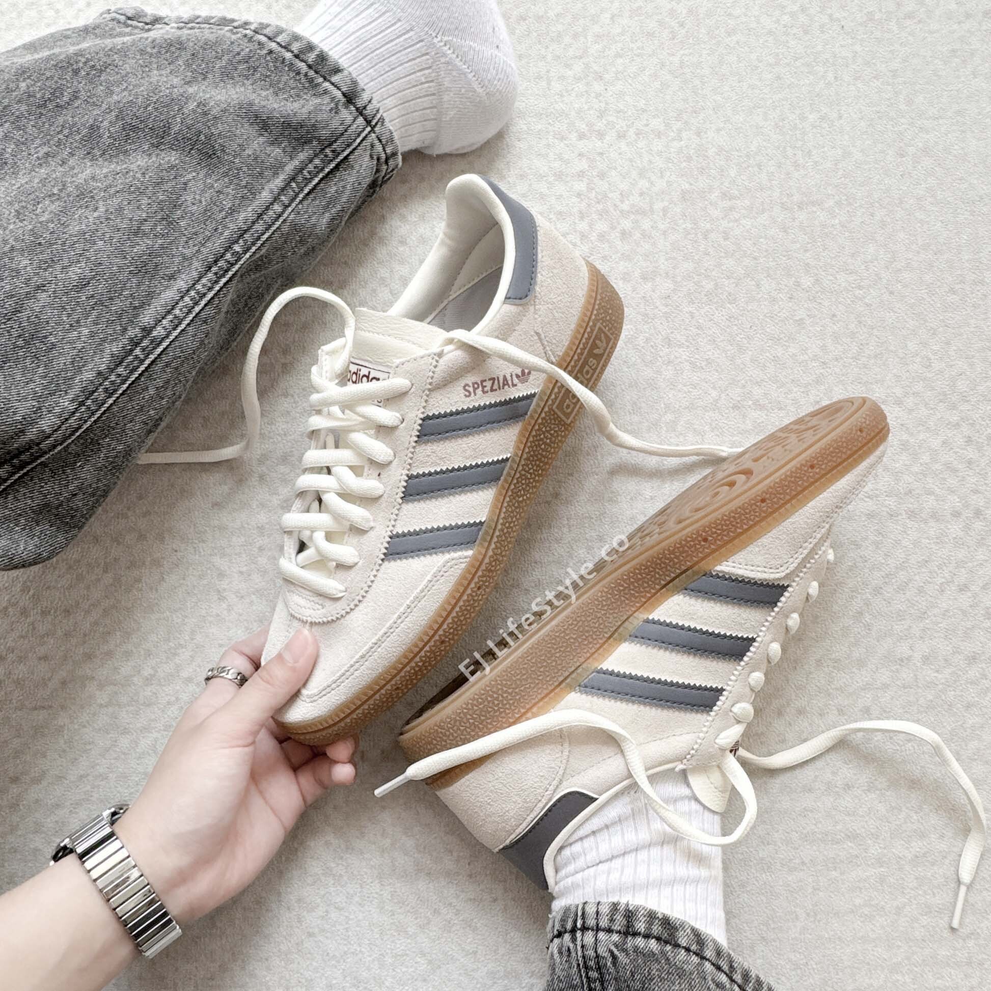 ADIDAS HANDBALL SPEZIAL 奶油灰藍 米色 米灰 莫蘭迪 焦糖底 男鞋 HQ5130  / 現貨+調貨