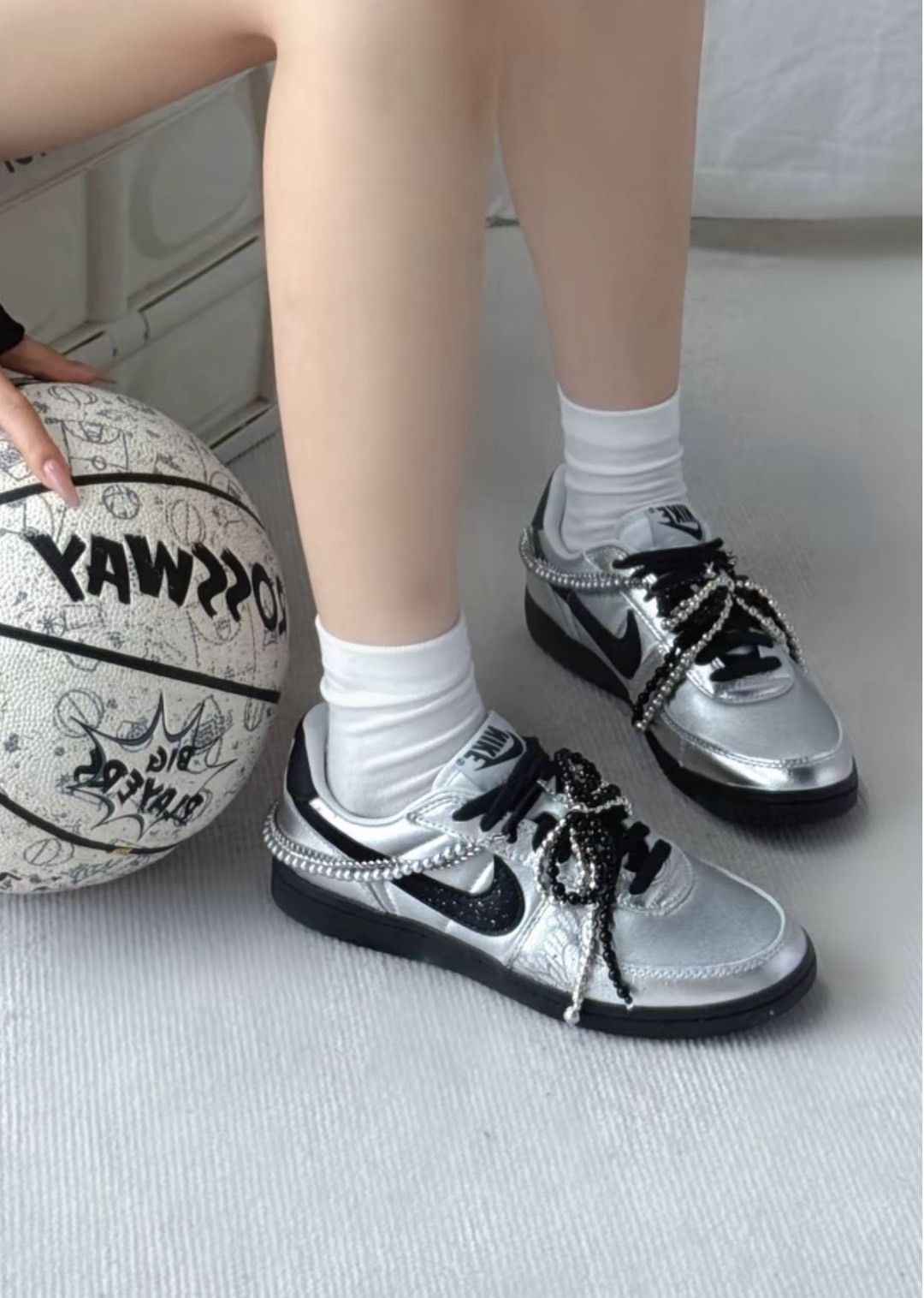 Nike Field General 811 閃蝶芭蕾風 女款板鞋 黑銀 厚底蝴蝶結甜酷風 限定鞋盒 July25