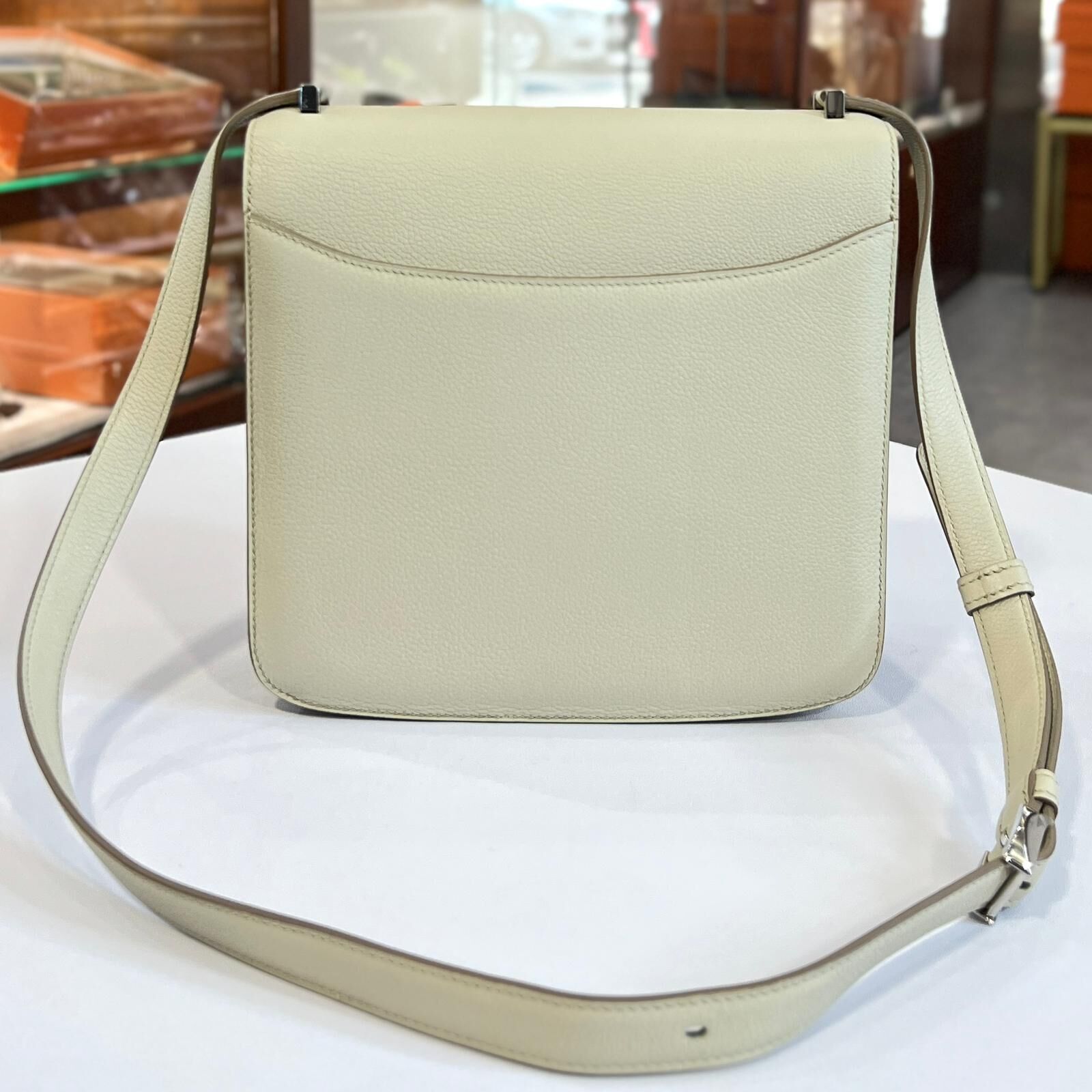 99%NEW二手HERMES C刻 2002 20 小號 珍珠灰EVERCOLOR皮/銀扣 80/GRIS PERLE PHW #香榭站正品