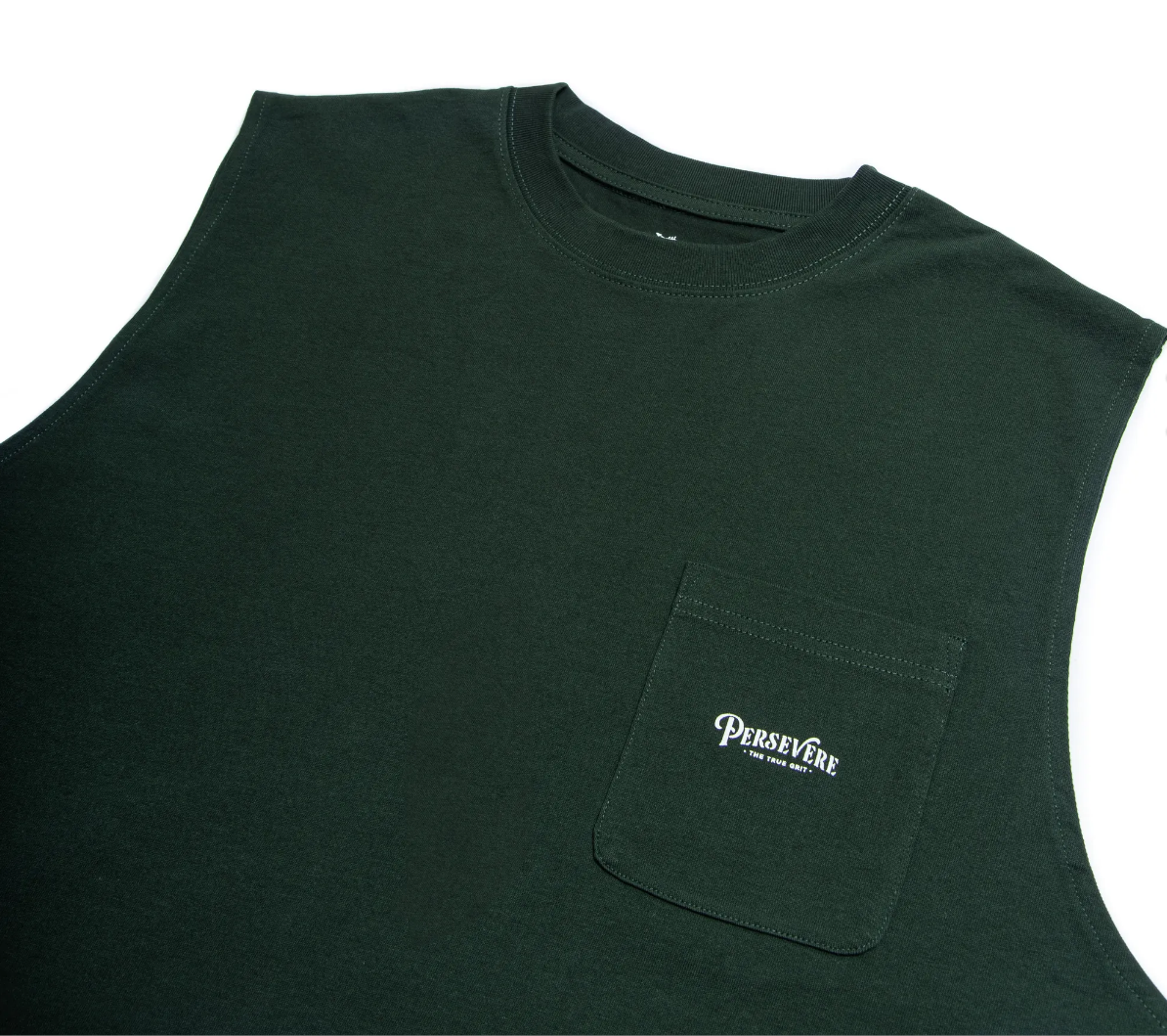 PERSEVERE LOGO POCKET SLEEVELESS T-SHIRT FULL SIZE