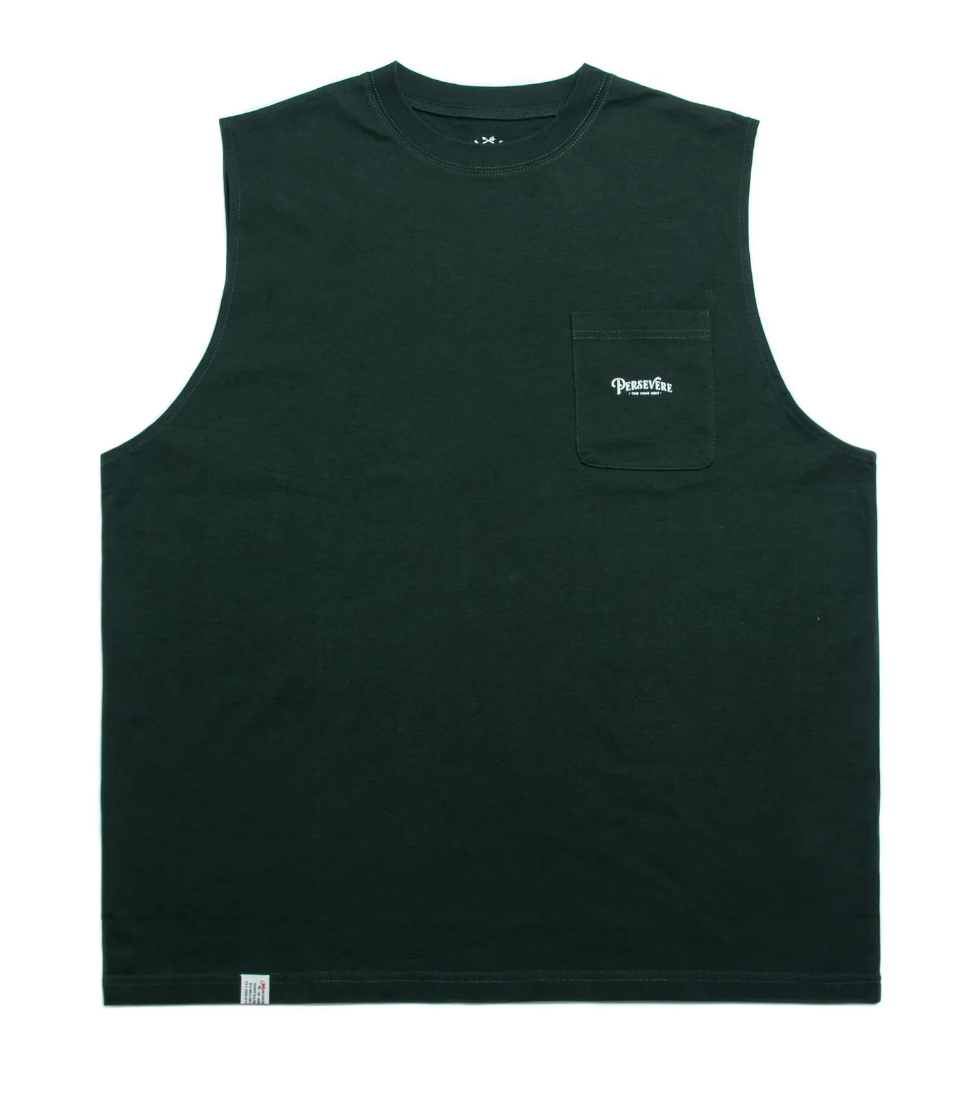 PERSEVERE LOGO POCKET SLEEVELESS T-SHIRT FULL SIZE