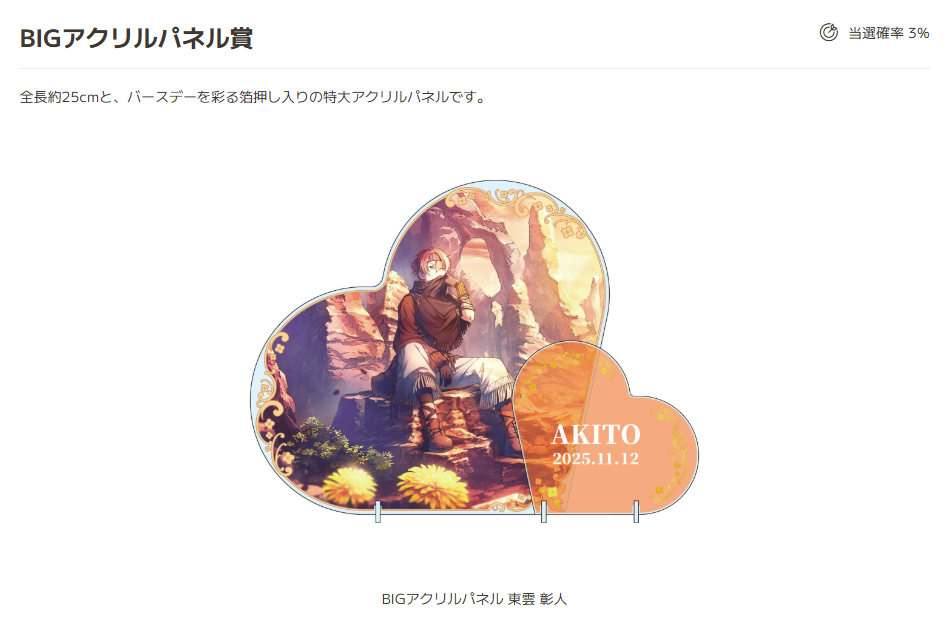 [代購][預訂] Project SEKAI 東雲 彰人 2025 flower celebration KUJI