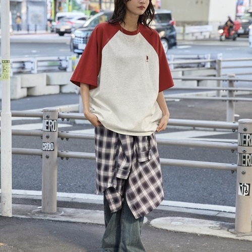 U.S. POLO ASSN. 撞色 落肩短袖 胸前刺繡LOGO 寬鬆 上衣 日本代購