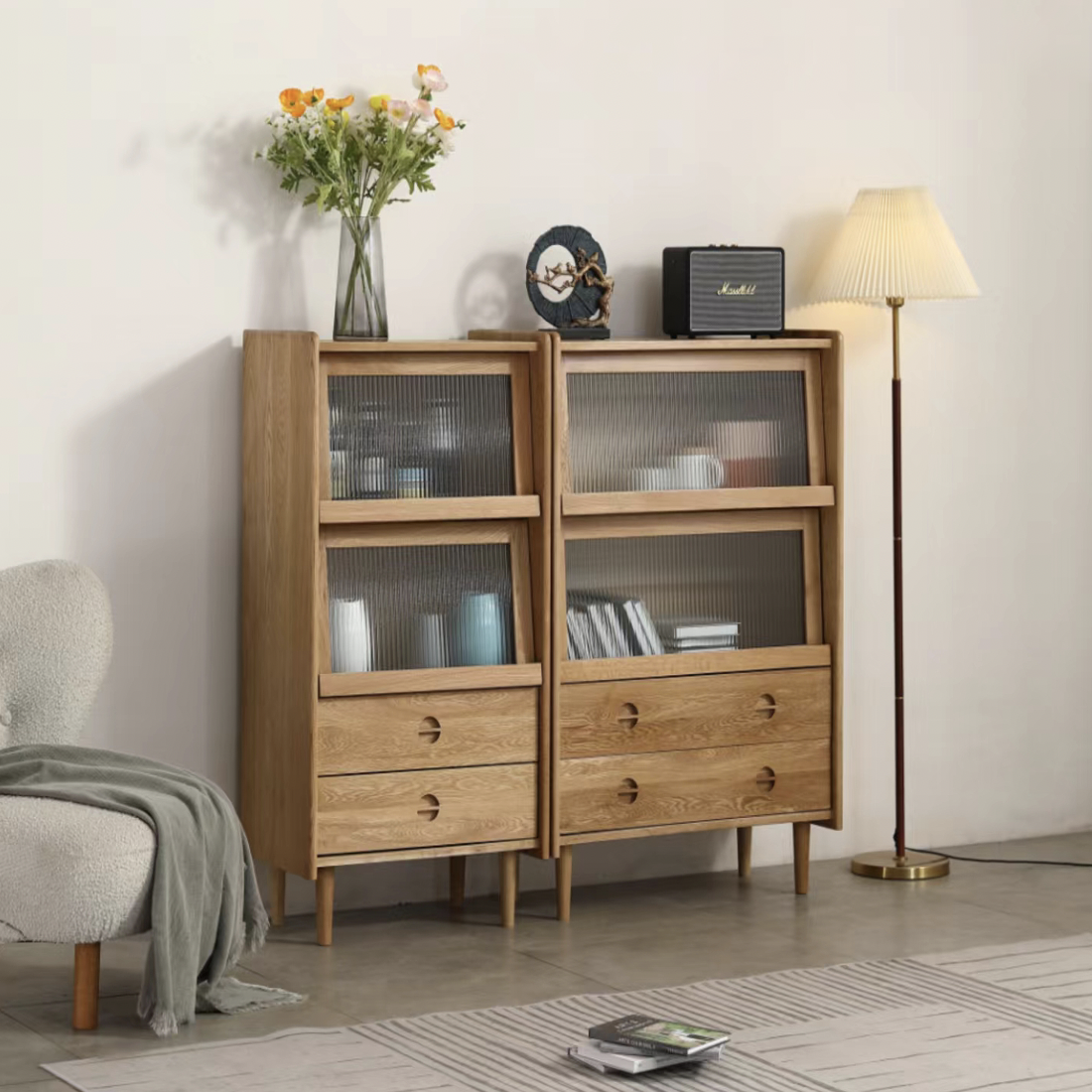 〖特惠款〗雙抽實木收納邊櫃 FP-0073