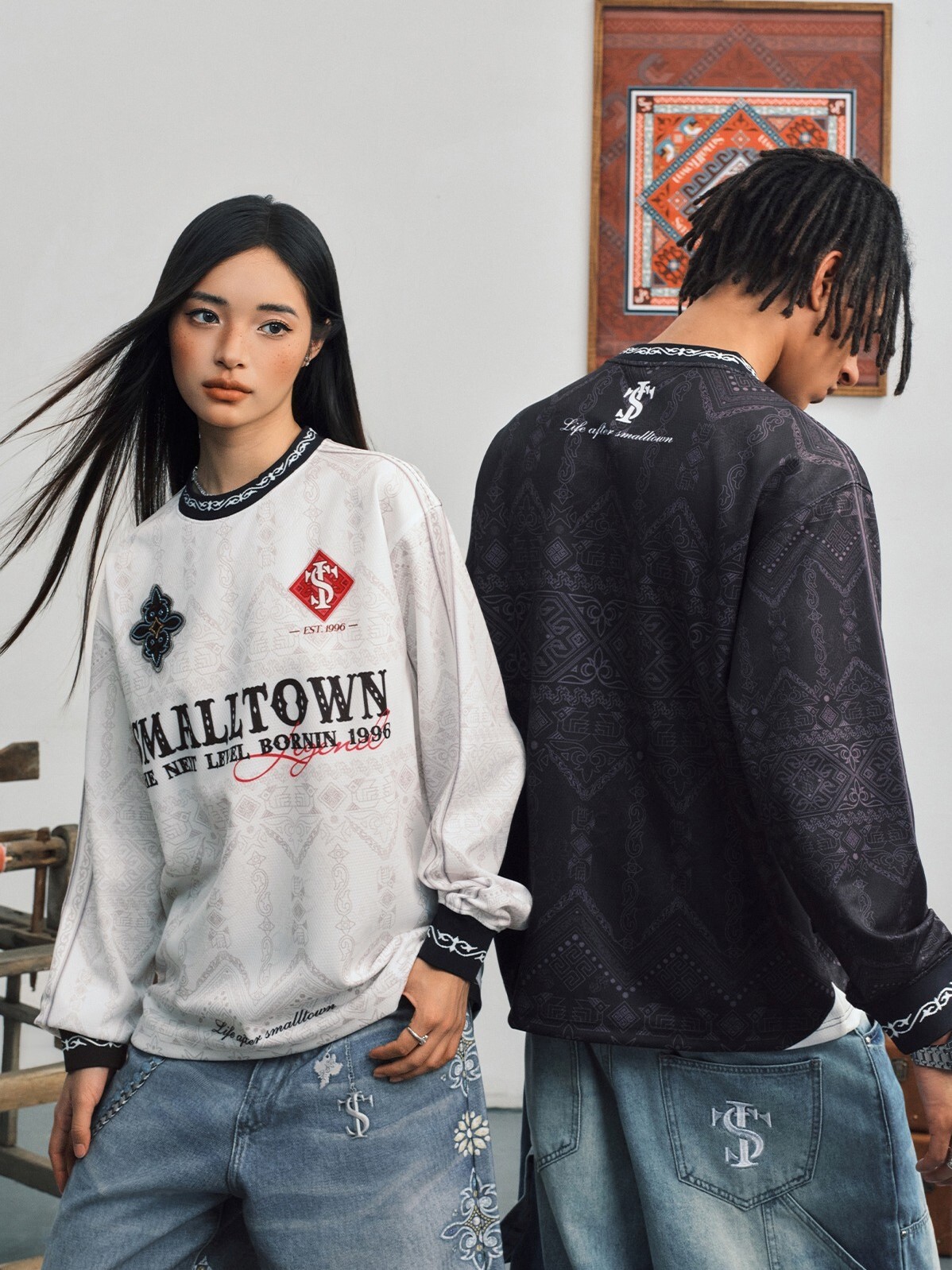 STK SmallTownKid 民族風貼布LOGO 網眼透氣 長袖