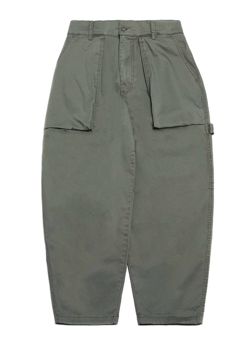 PERSEVERE BIG POCKET BAKER PANTS - GREEN GRAY SIZE S