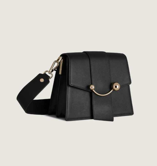 1SA0730-004 STRATHBERRY Box Crescent Leather Black #20204-100-561-100 (B-BO-E)