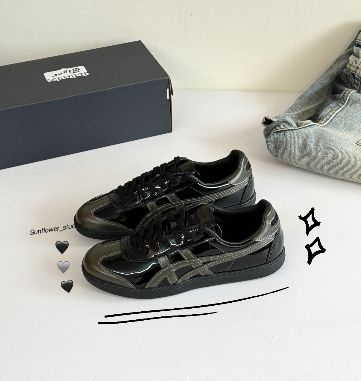 Onitsuka Tiger Tokuten 鬼塚虎 黑灰漆皮 黑色 皮革 復古 德訓鞋 1183C531-001/預購