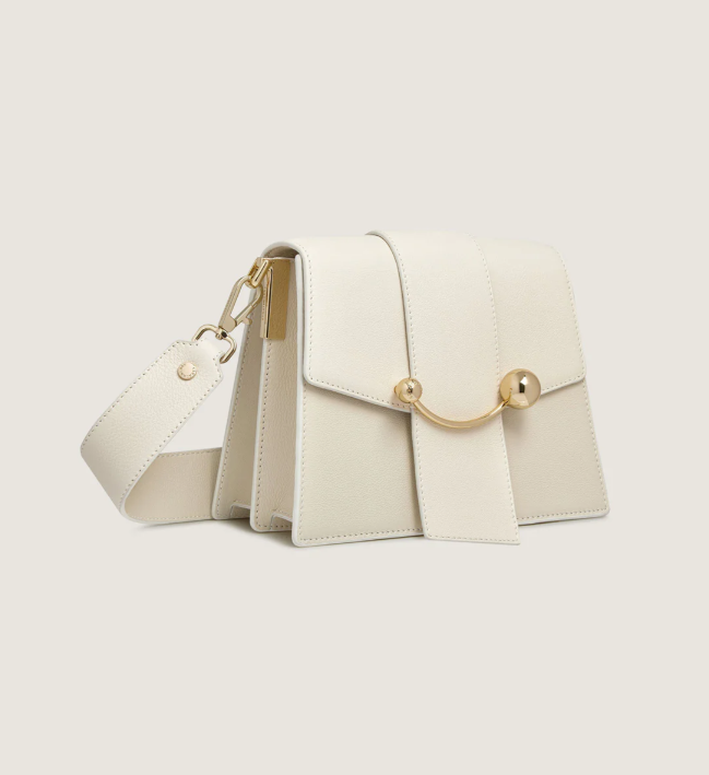 1SA0730-005 STRATHBERRY Box Crescent Leather Vanilla/Diamond #20204-250-561-950 (B-EU-E)