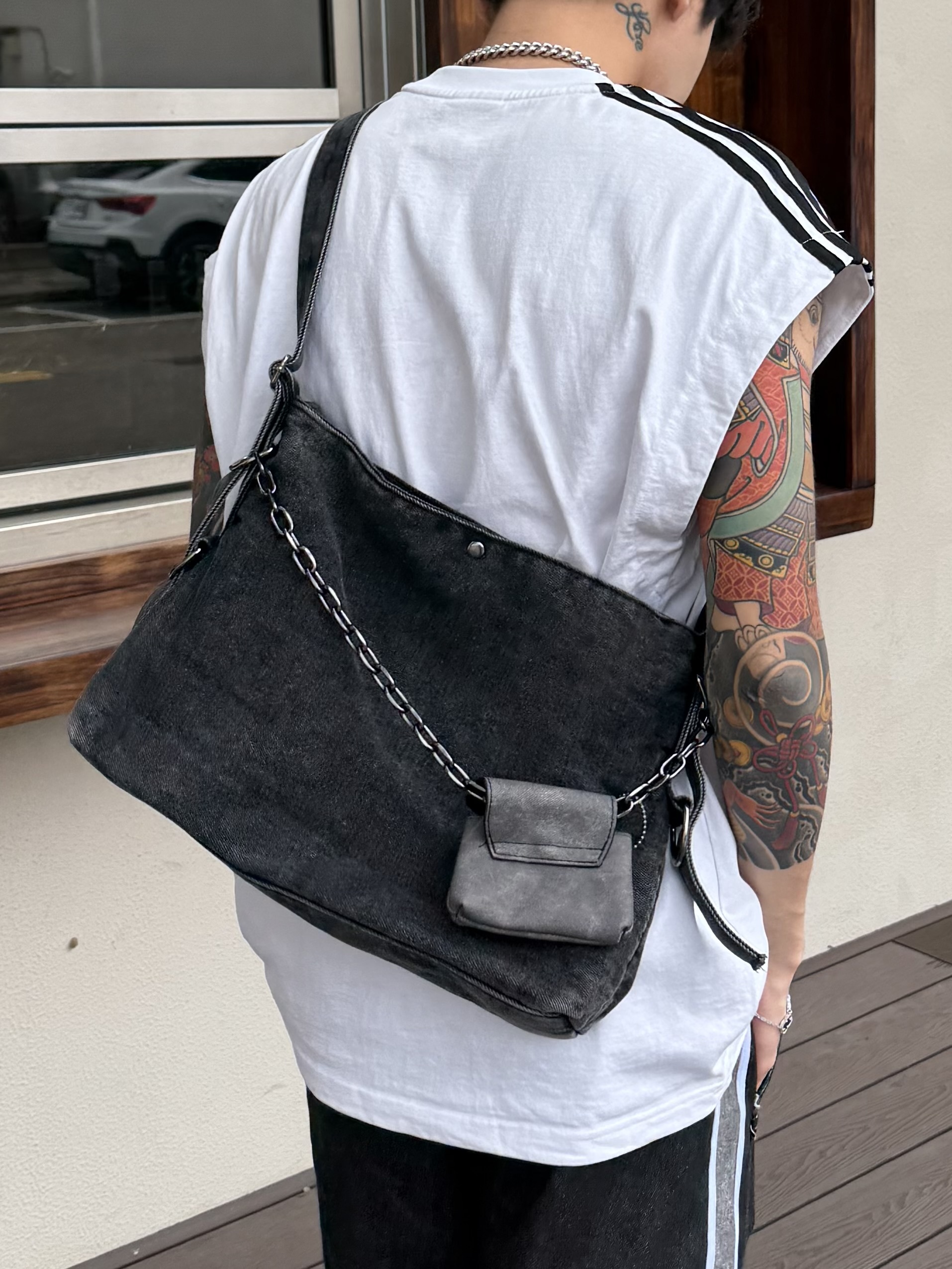 正韓來台🇰🇷 2Tone 韓系牛仔鍊條包