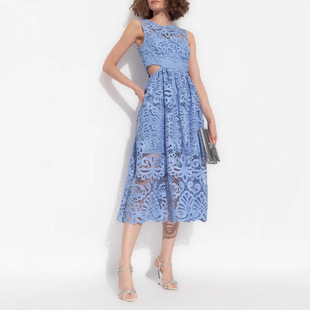 高級歐美感 水溶蕾絲簍空洋裝