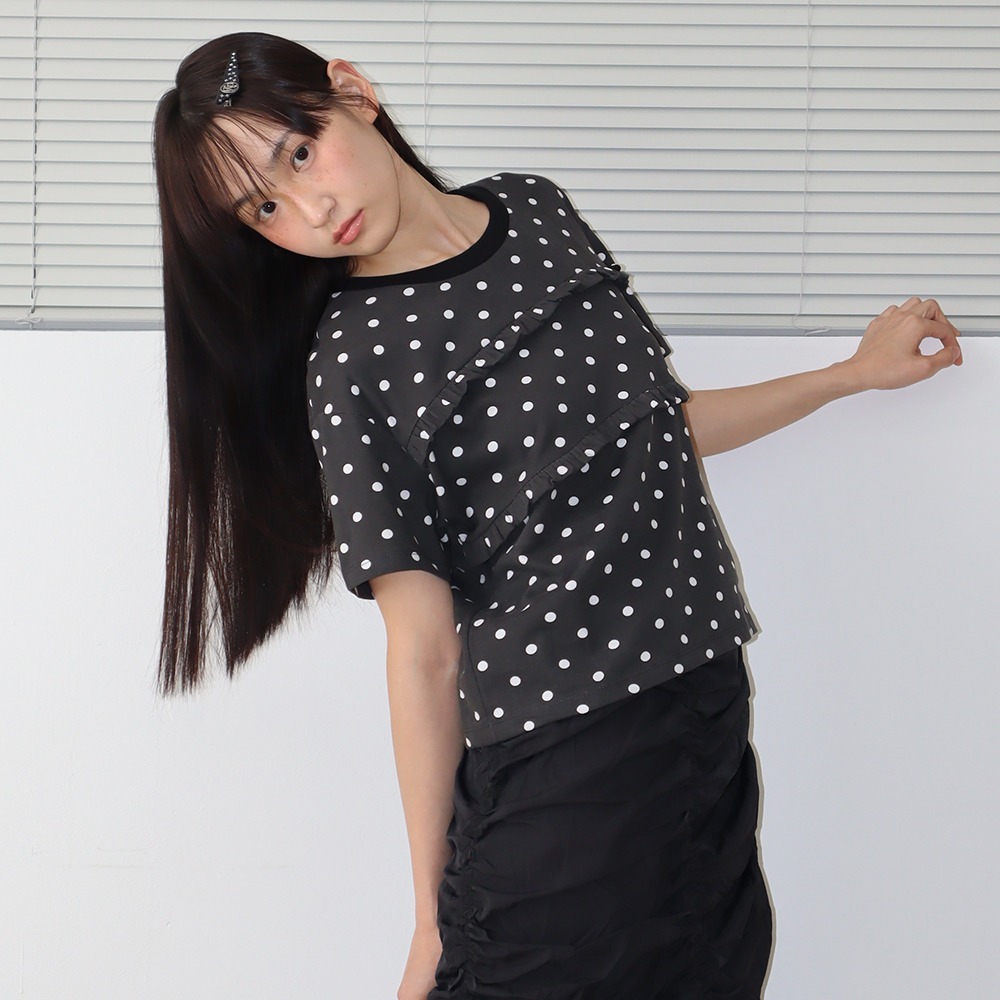 Tシャツ・カットソー RONRON PENDANT LINE FRILL BASIC FIT T SHIRT BLACK RR25AST414 MUSINSA | RONRON PENDANT LINE FRILL BASIC FIT T SHIRT BLACK