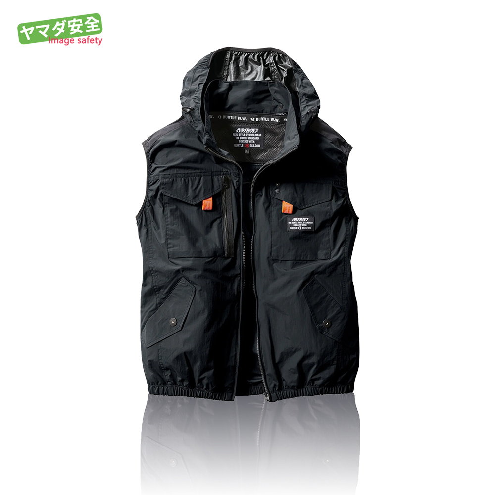 BURTLE 含帽無袖背心 AC1154-35 黑色