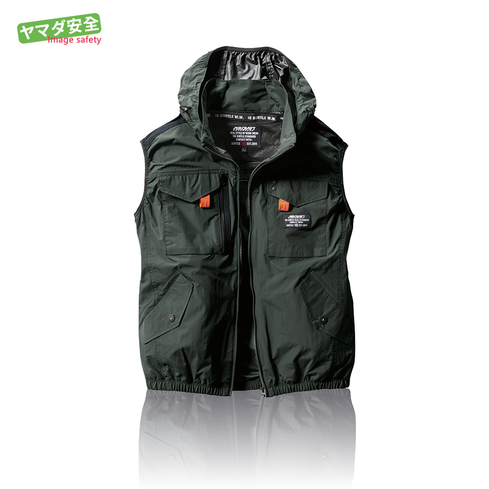 BURTLE 含帽無袖背心 AC1154-14 綠色