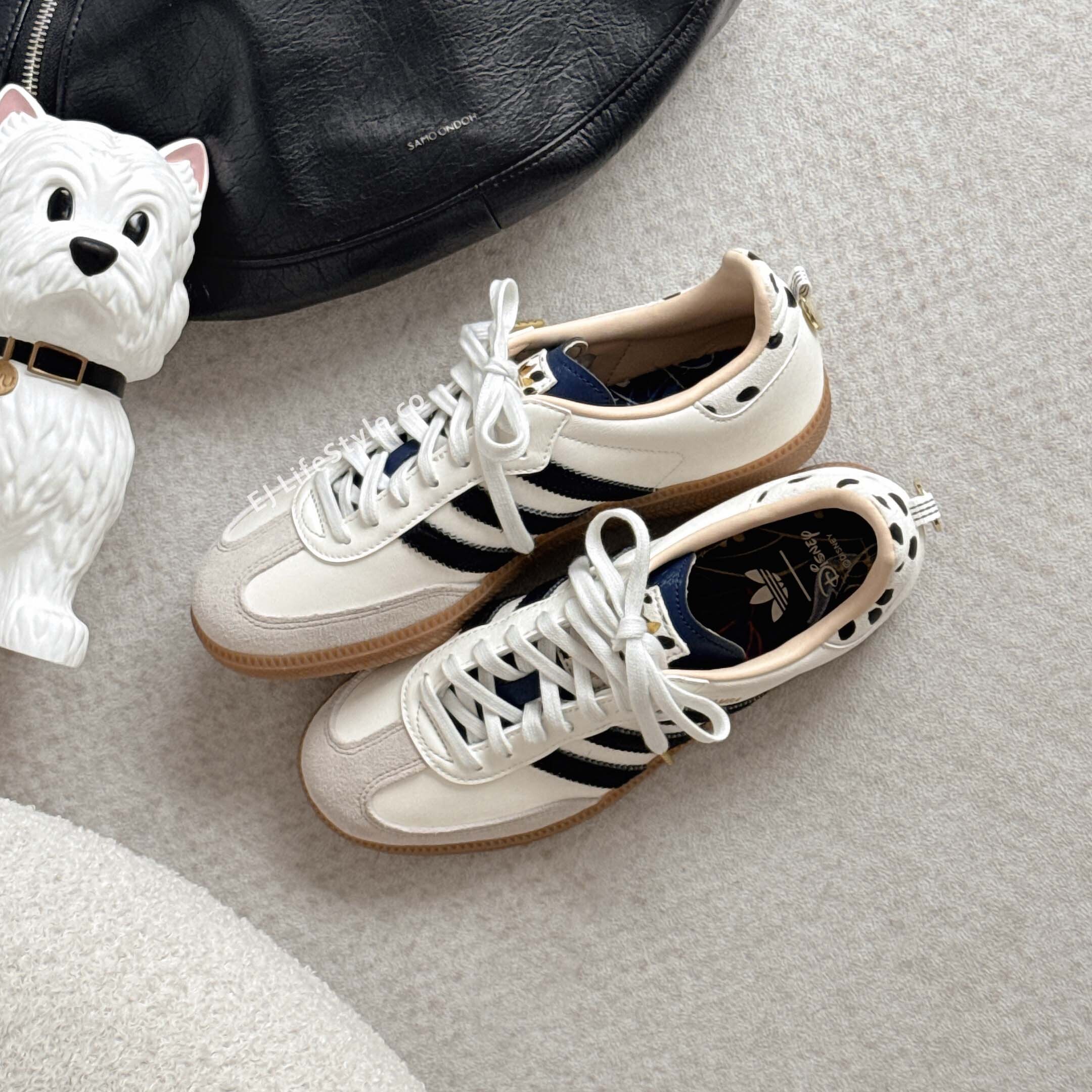 DISNEY X ADIDAS SAMBA OG 迪士尼 101忠狗 奶油白黑 焦糖底 斑點 男女鞋 KJ5990 / 現貨