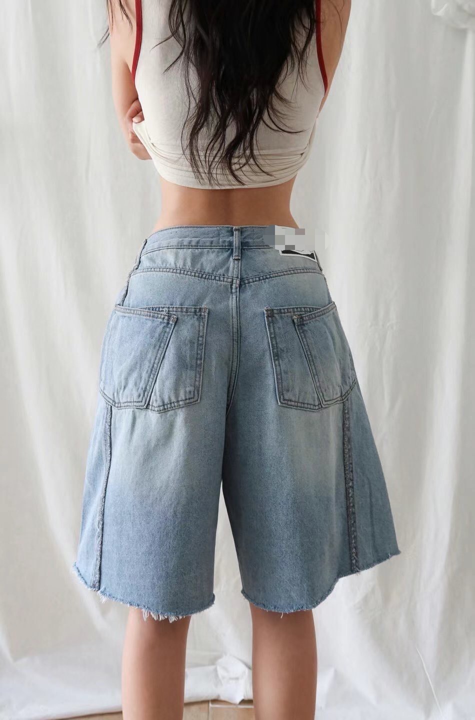 56002寬管牛仔五分褲