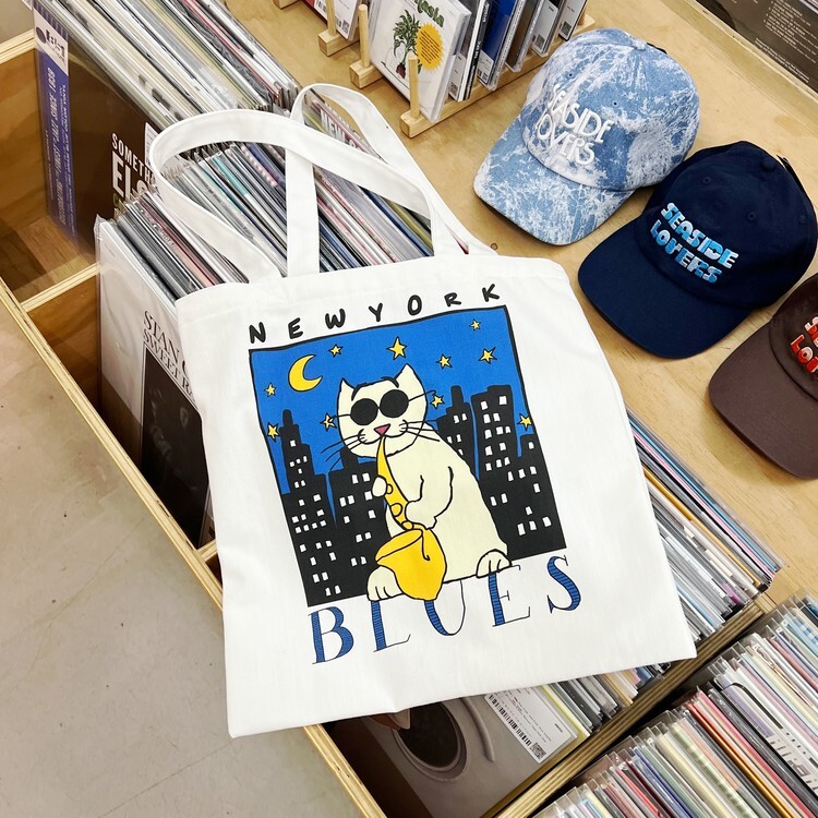 Sounds good - New York Blues Cat Tote Bag - Natural