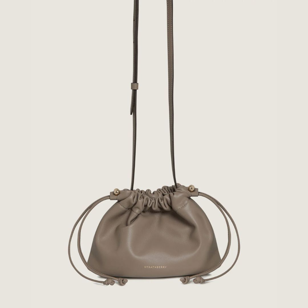 1SA0730-077 STRATHBERRY Charlotte Drawstring Suede - Taupe #20251-157-554-425 (EU)
