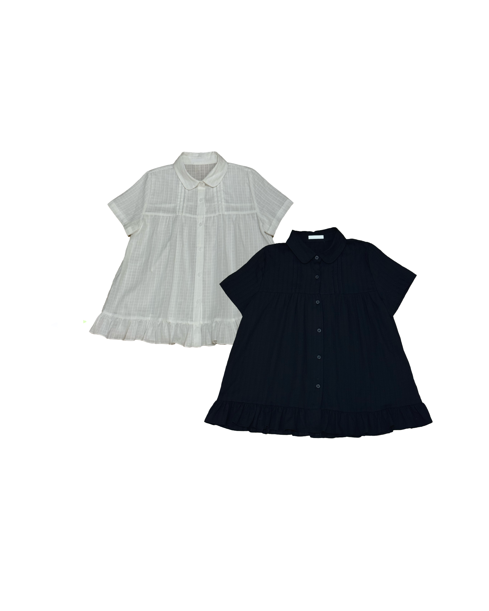 罕有寛身娃領暗紋花邊恤