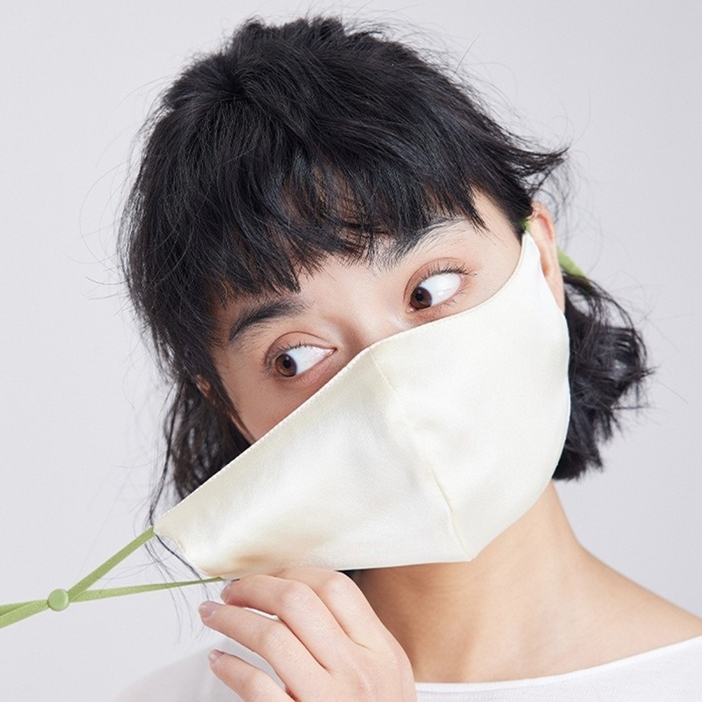 日系撞色口罩 防曬口罩 面罩 雙面口罩 女生口罩 絲質口罩 親膚 柔軟 半臉面罩 口罩 真絲口罩 100%桑蠶絲193
