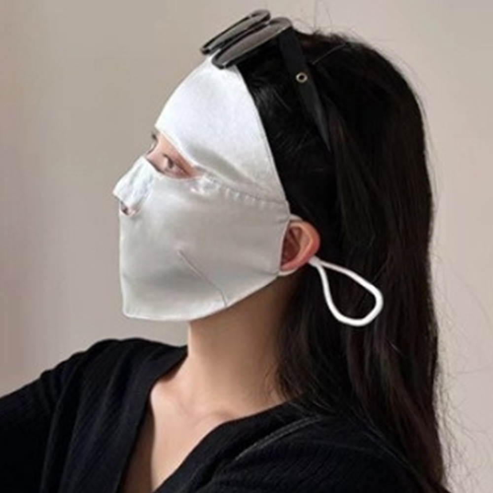 絲質面罩 口罩女 雙面 親膚 女生面罩 不悶熱 高級感 面罩 真絲面罩 100%桑蠶絲 全臉面罩 防曬面罩 透氣192