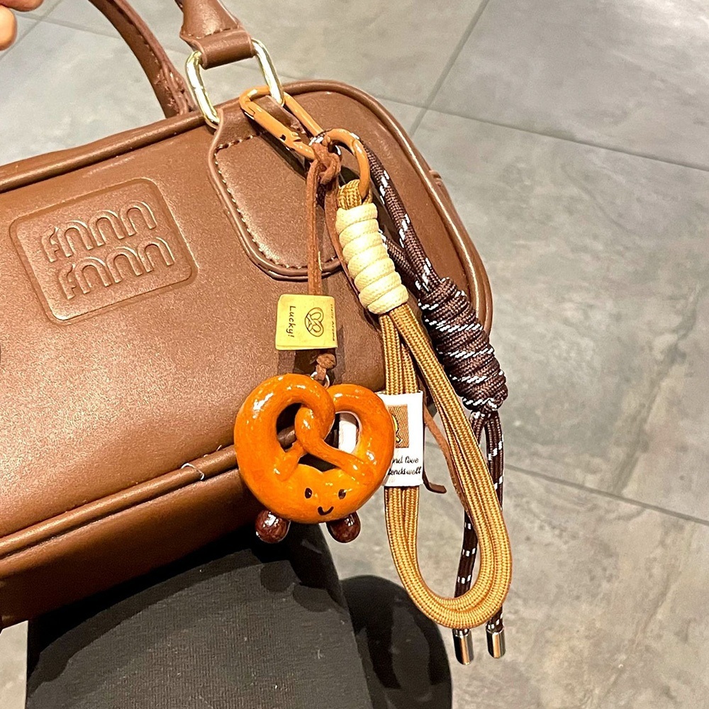 扭結麵包 鑰匙扣 鑰匙圈 編織繩 吊飾 美拉德風 鑰匙繩 送禮 禮盒裝 麵包掛飾 牛角麵包 包包掛件 掛件 裝飾 041