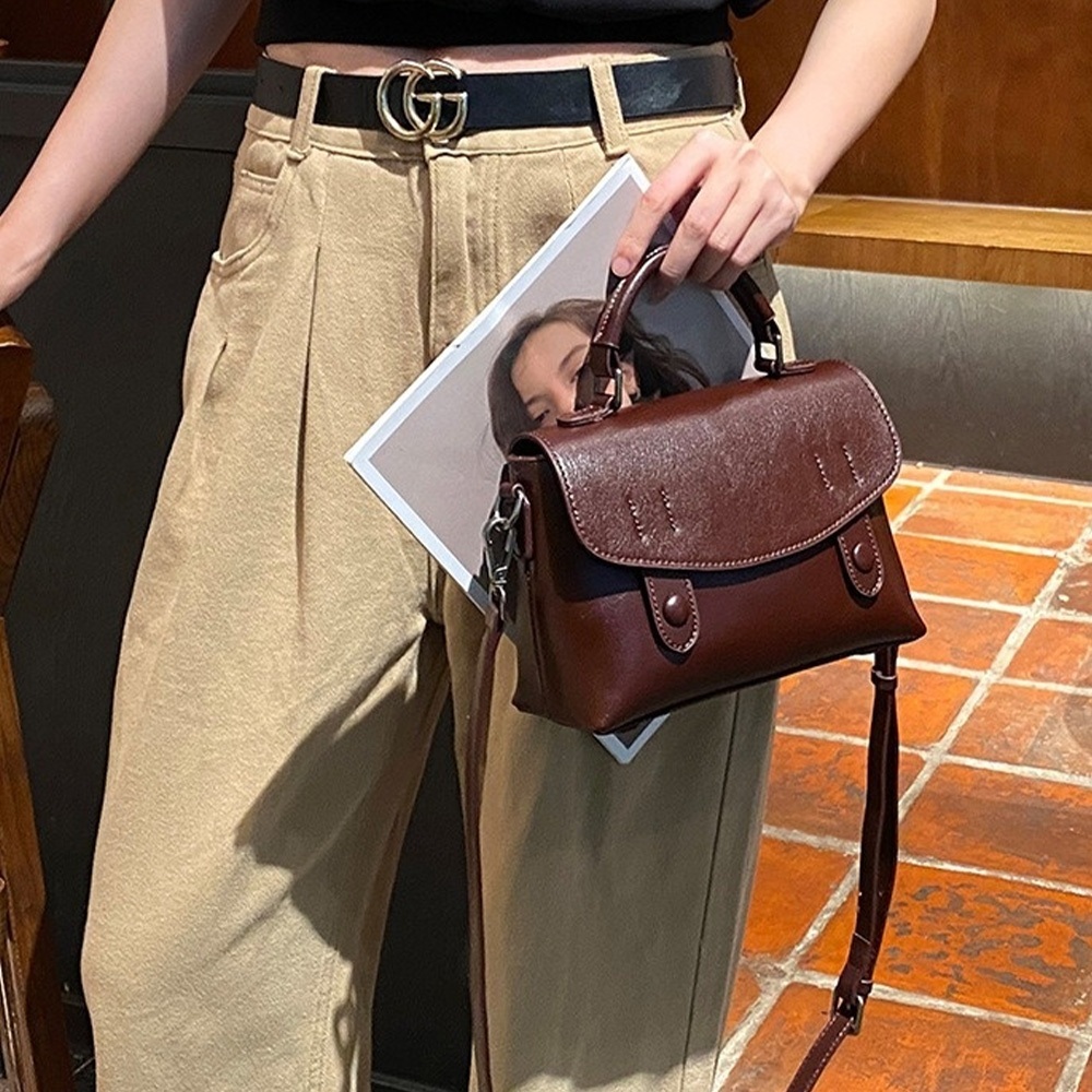 劍橋包 單肩包 手提包 斜背包 復古包 郵差包 真皮包包 頂級牛皮 氣質包包 側背包 小方包 方形小包 259