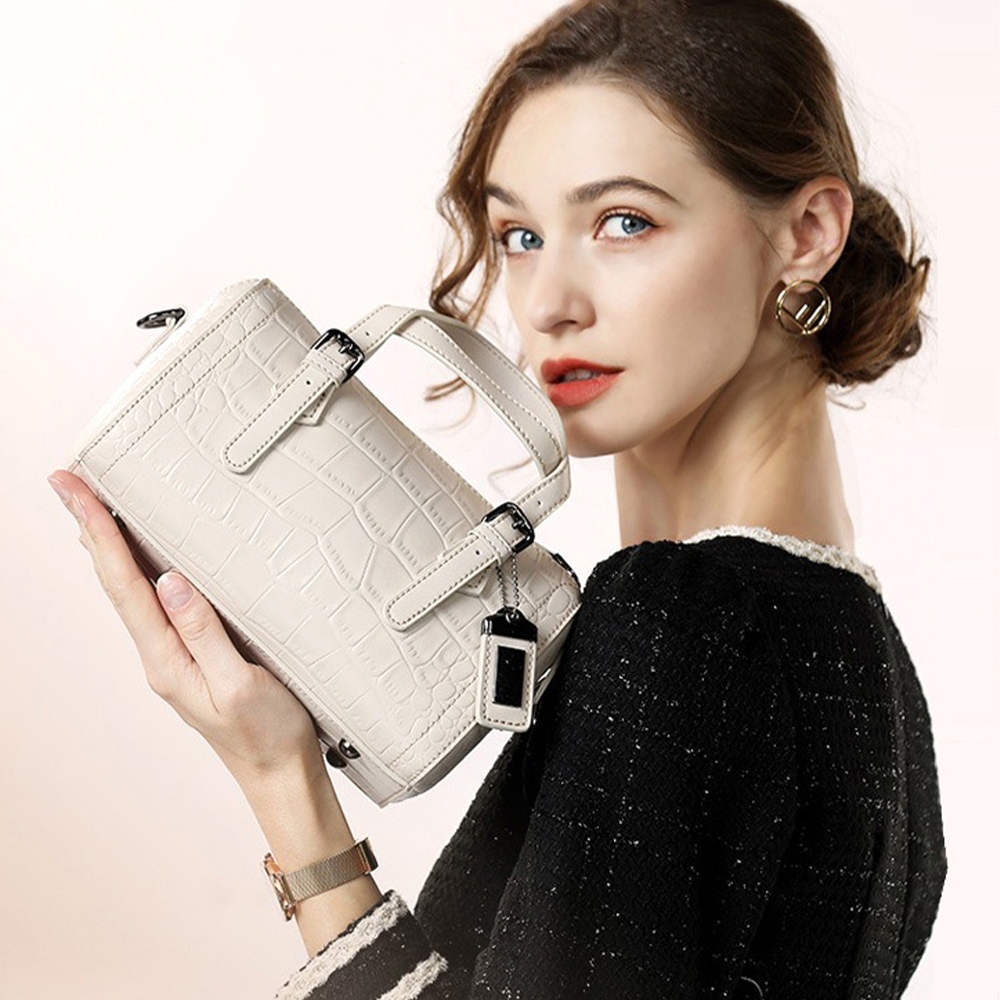 牛皮包 手提包 側背包 斜背包 腋下包 韓系包包 波士頓包 鱷魚紋 真皮包包 單肩包 休閒包 高級感 禮物 257