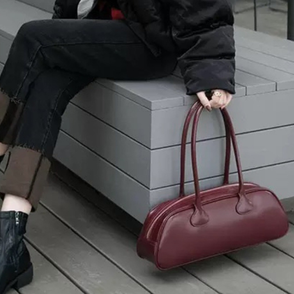 保齡球包 法棍包 手提包 大容量 腋下包 單肩包 韓國包包 質感 禮物 包包 設計感 真皮包包 女生包包251