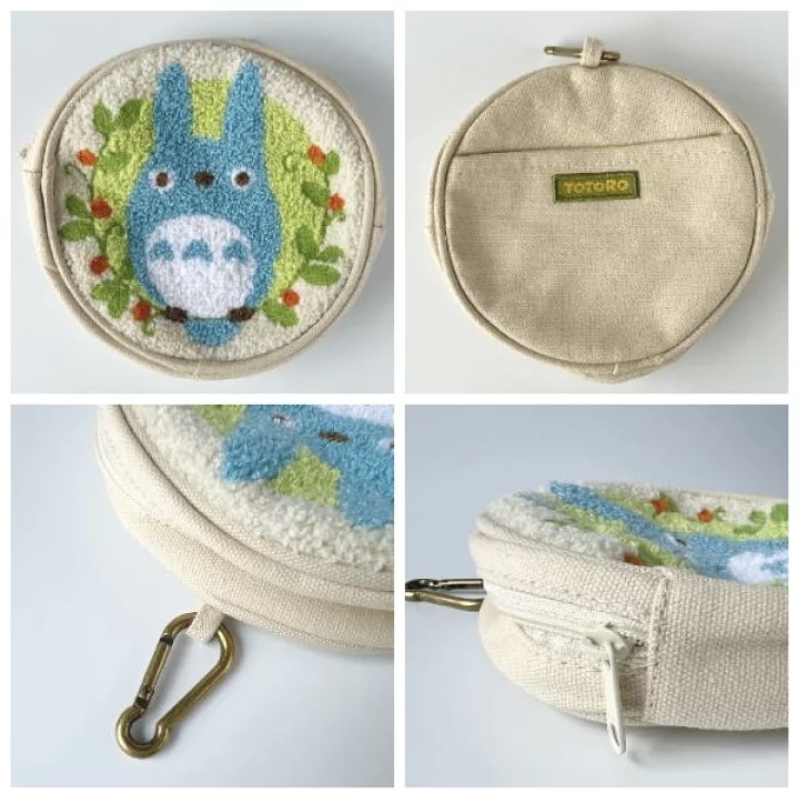 JP 龍貓毛巾刺繡圓型快扣Pouch 3528 TK250727