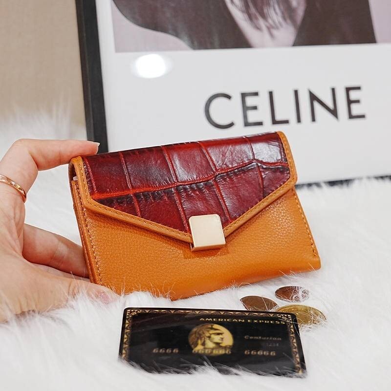 鱷魚紋錢包 多卡位短夾 女短夾 錢包 零錢包 短夾 真皮短夾 三折短夾 零錢包 牛皮錢包 真皮包包  禮物 111