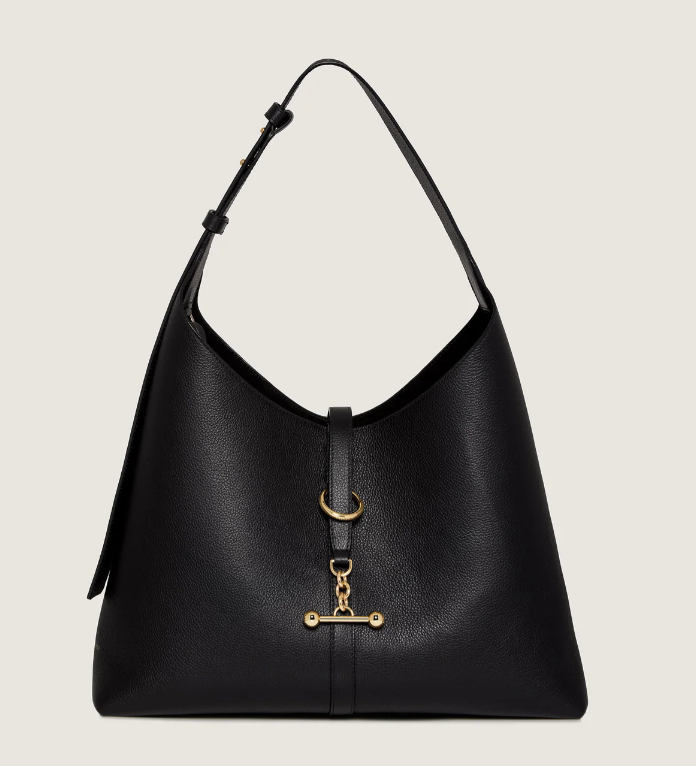 1SA0730-019 STRATHBERRY Kite Hobo Fine Grain Leather Black #20252-128-005-100 (B-EU-E)