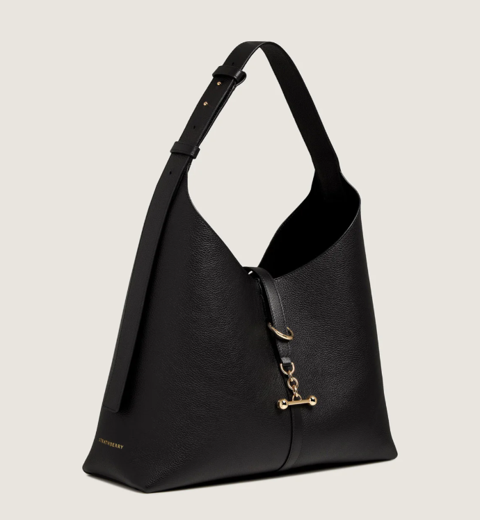 1SA0730-019 STRATHBERRY Kite Hobo Fine Grain Leather Black #20252-128-005-100 (B-EU-E)