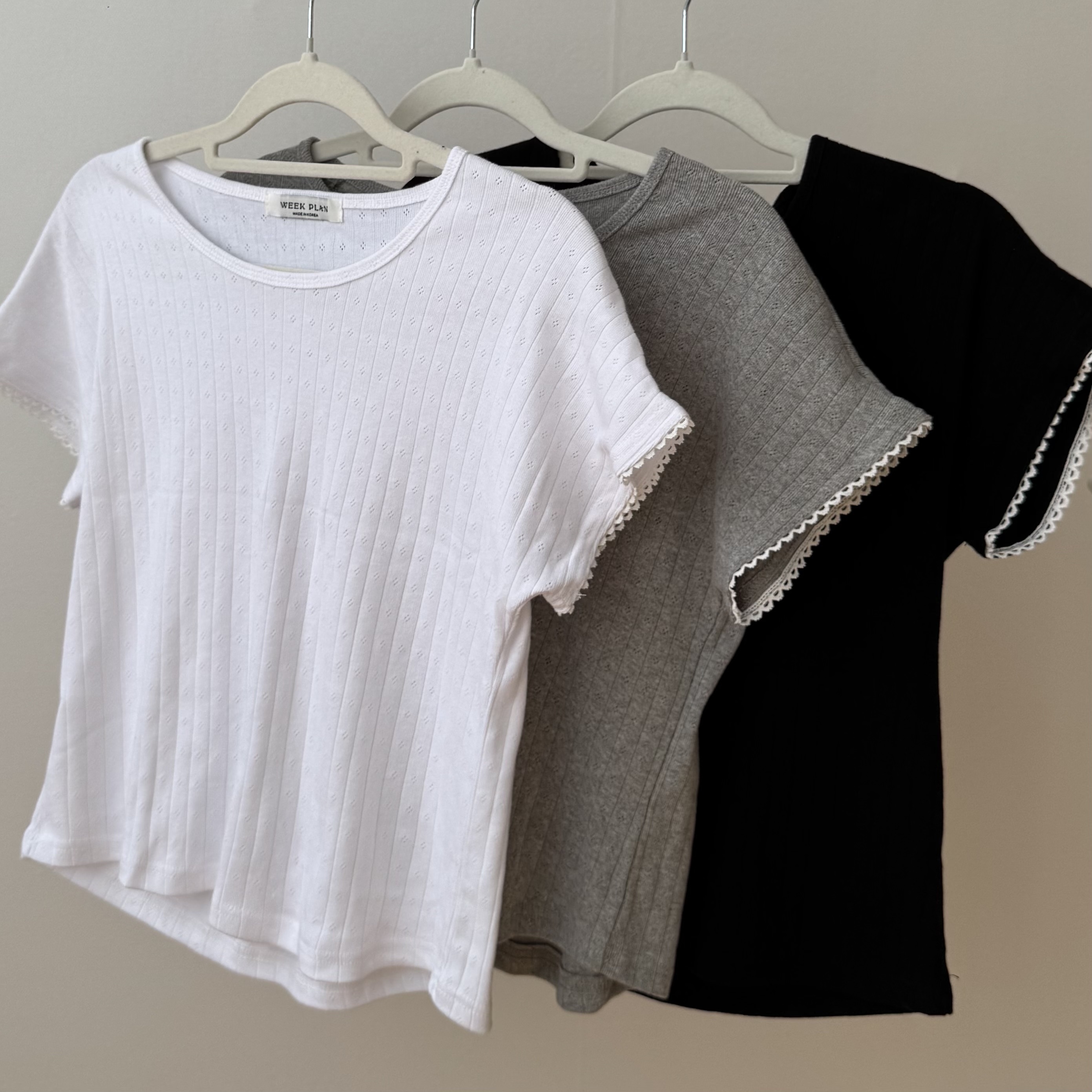 小花紋針織短袖上衣 ｜ 3色入 現貨