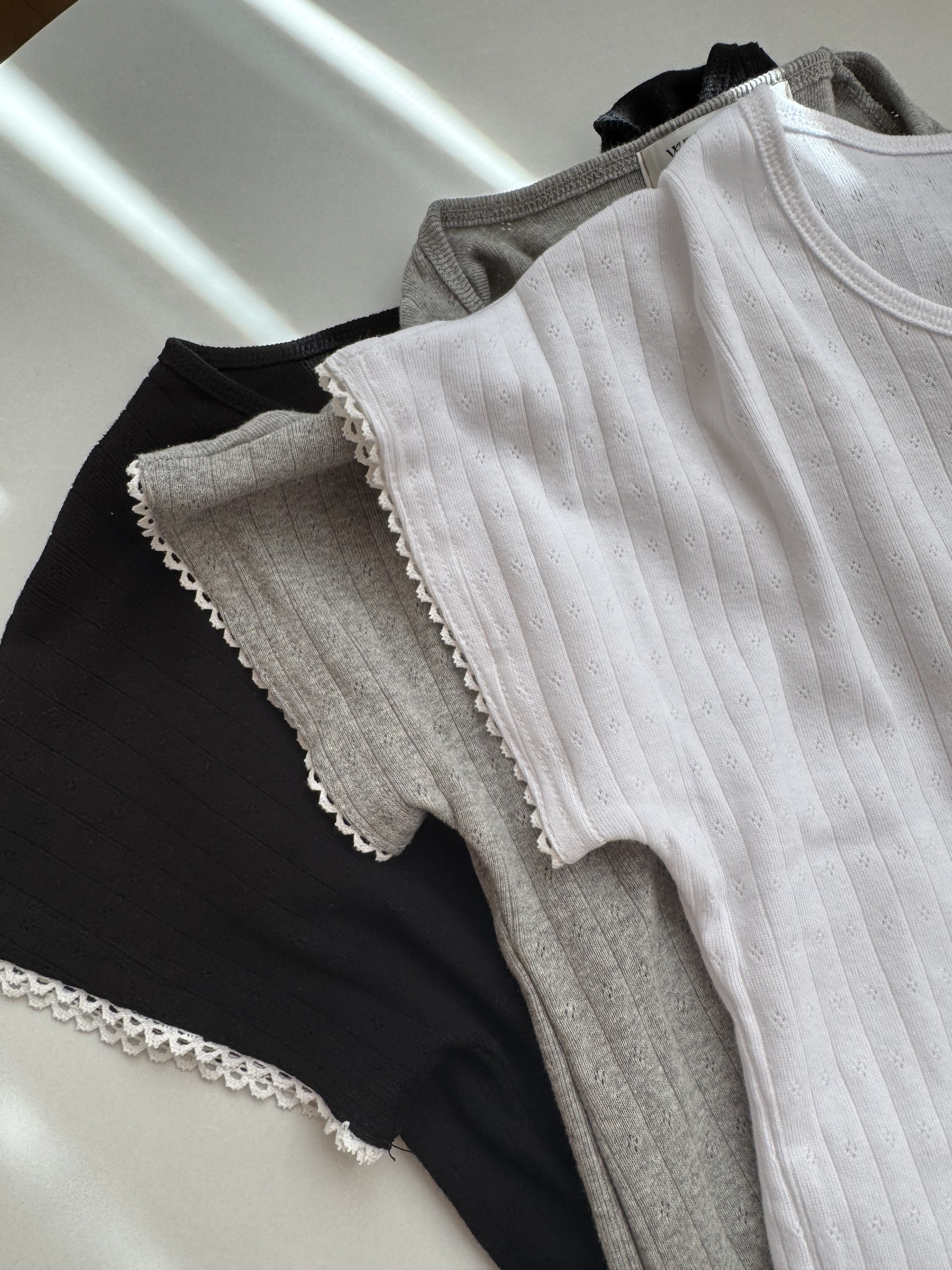 小花紋針織短袖上衣 ｜ 3色入 現貨