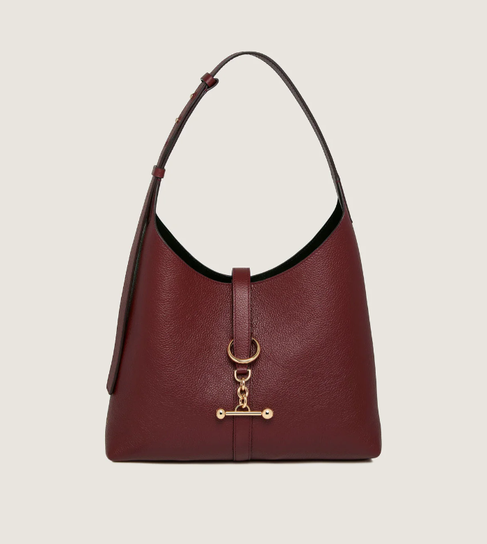 1SA0730-022 STRATHBERRY Kite Mini Hobo Fine Grain Leather Oxblood #20252-128-018-555 (B-BO-E)