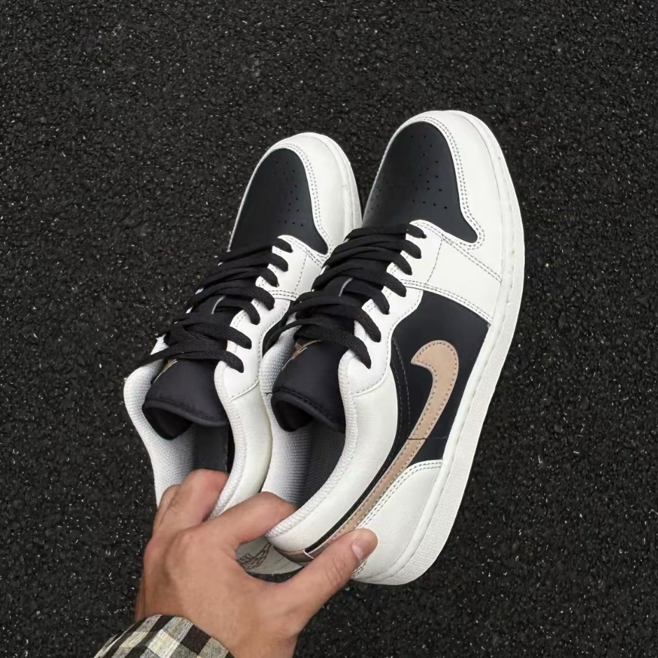 Nike Air Jordan 1 Low Anthracite Hemp Sail 摩卡 黑白卡其 小倒勾 喬丹 低筒