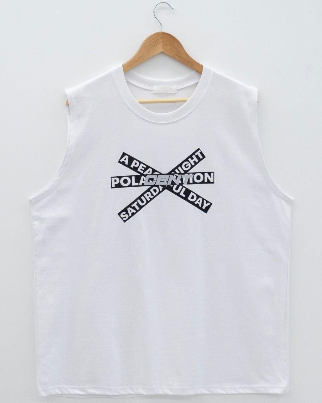 英文字圖案背心 V1142