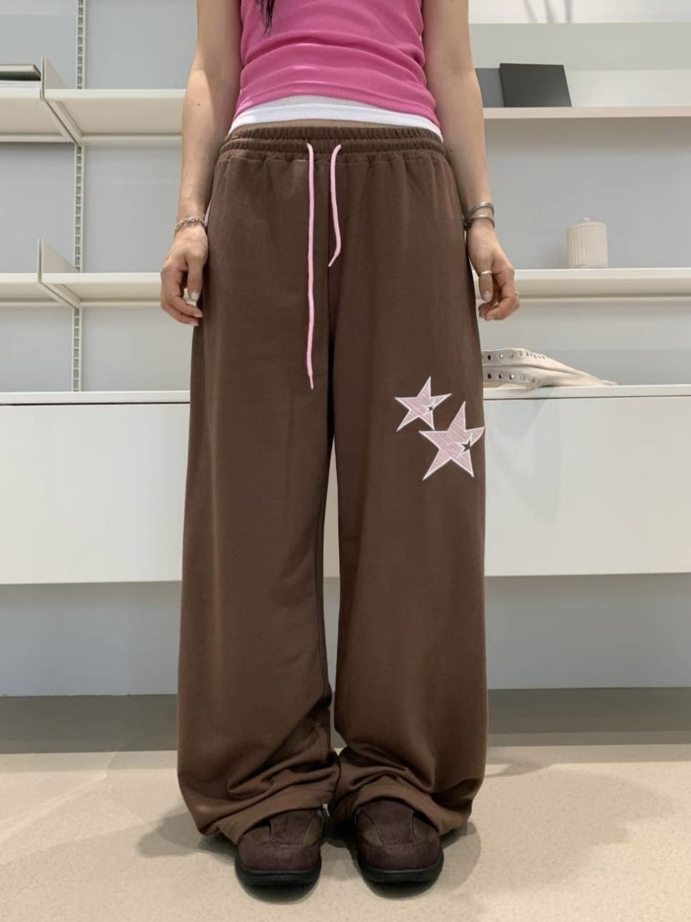【網站預訂優惠】星星刺繡棉褲