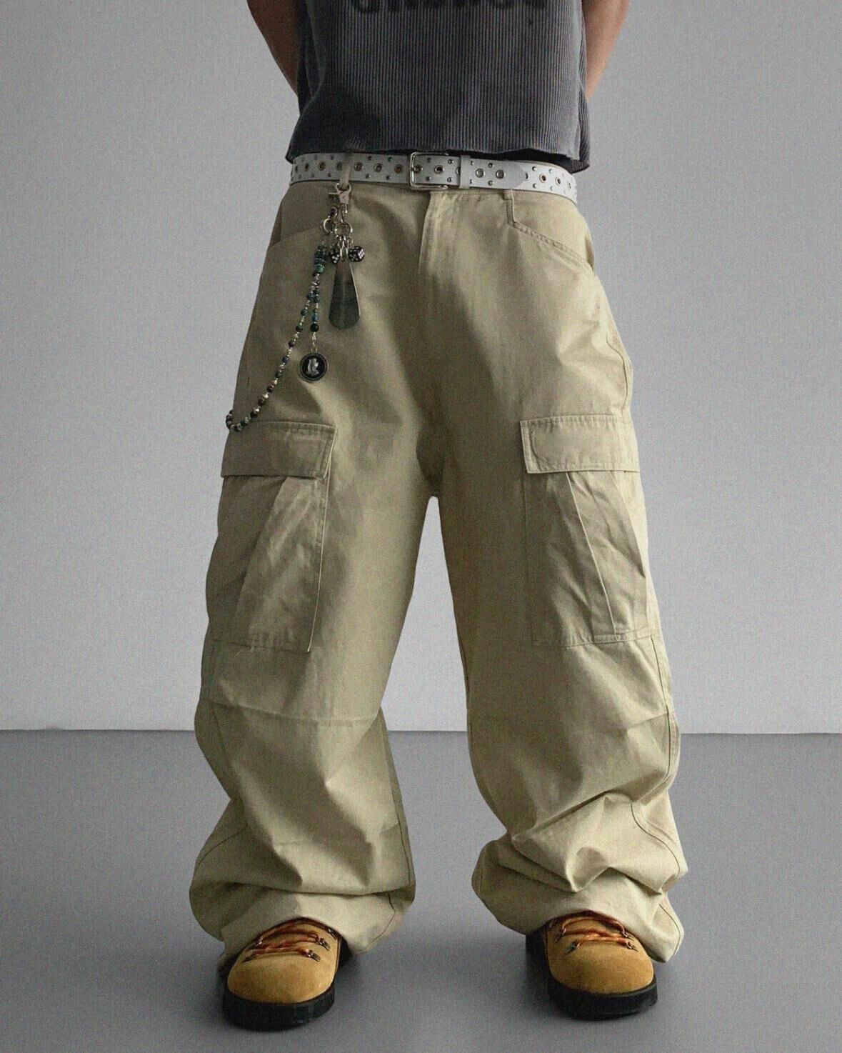 淨色工裝鬆身褲 WELL DONE-130P