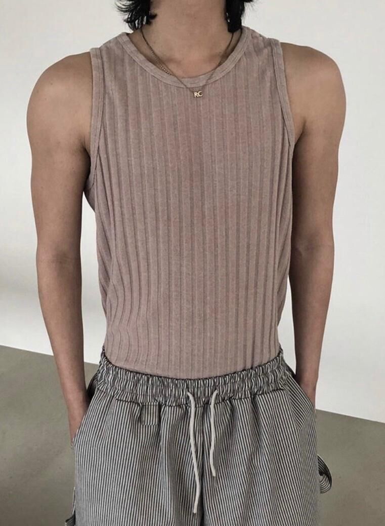 淨色暗直紋背心 V1128