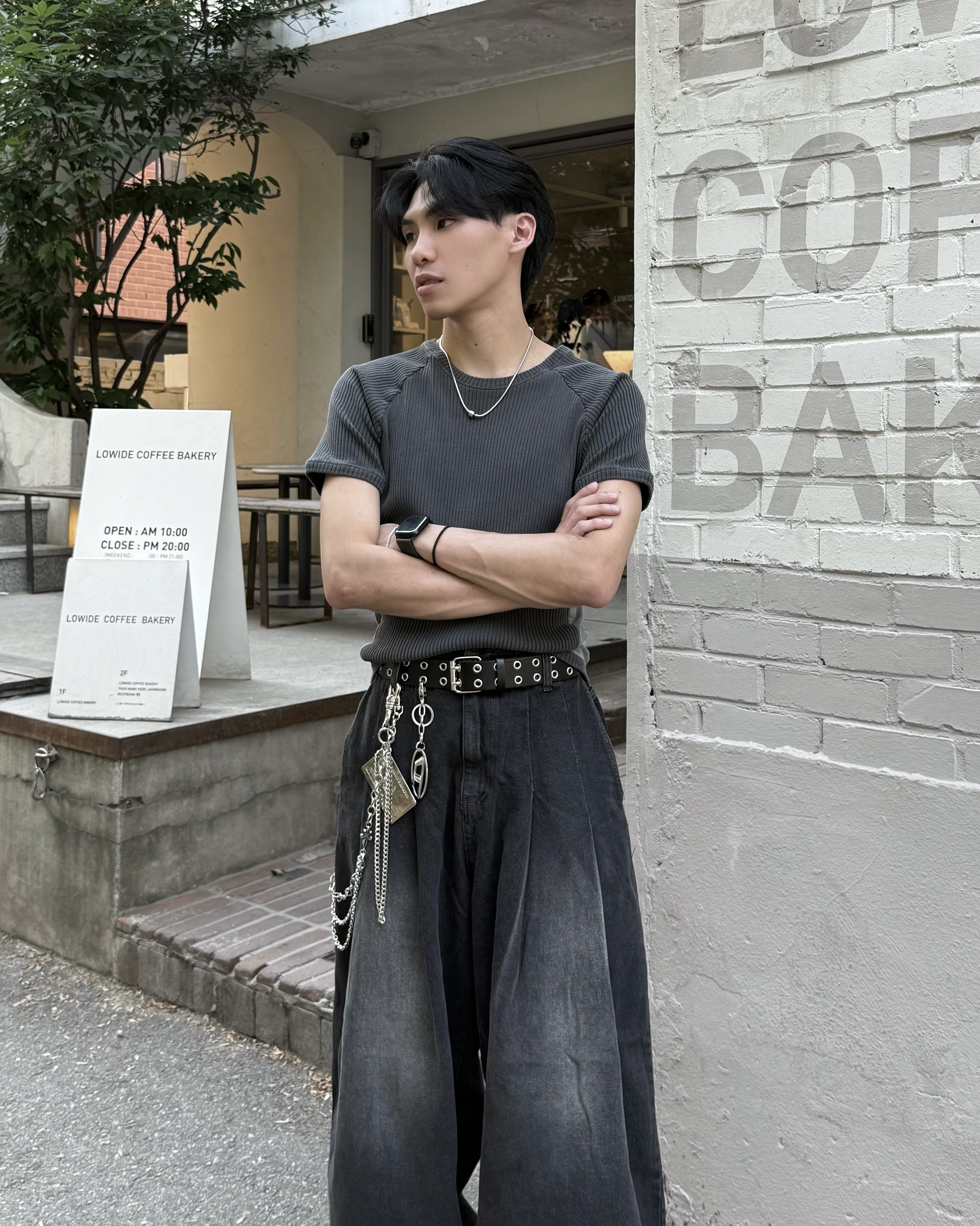 𝐇·𝐓·𝐒 韓國 輪廓紀元2.0 水洗坑條 螺紋 插肩 修身彈性 短袖 上衣