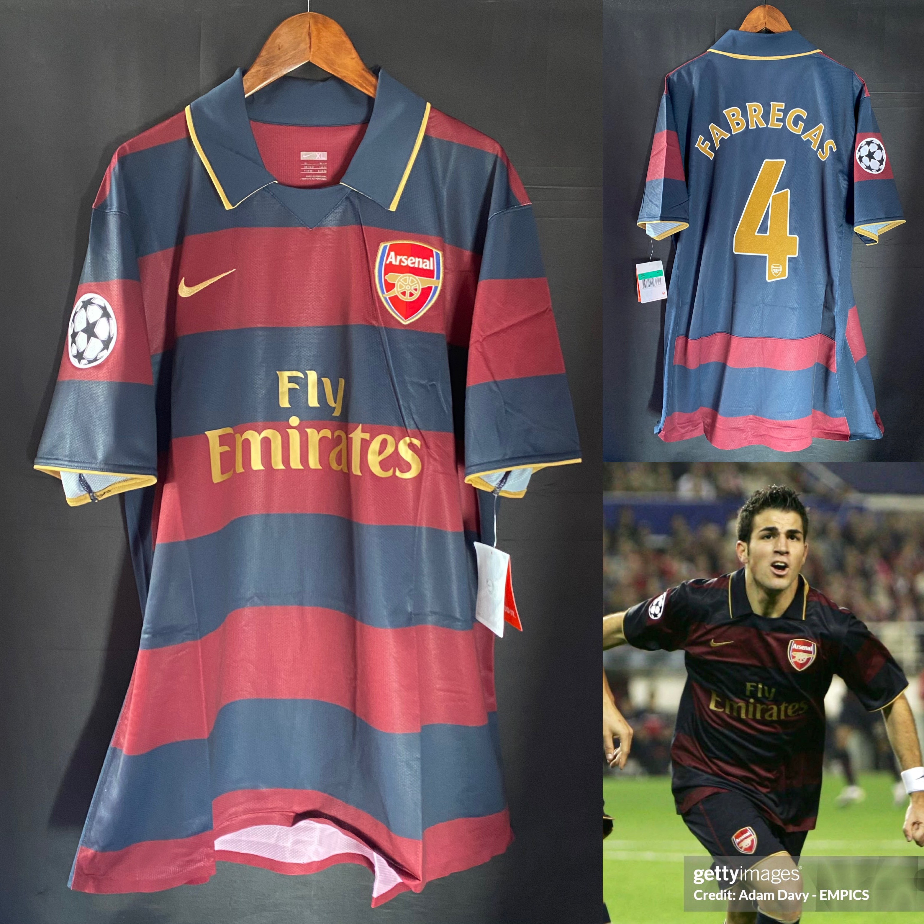 (Player Issue) Arsenal 2007-2008 UEFA Champions League Nike Third Player Issue Shirt #4 FABREGAS