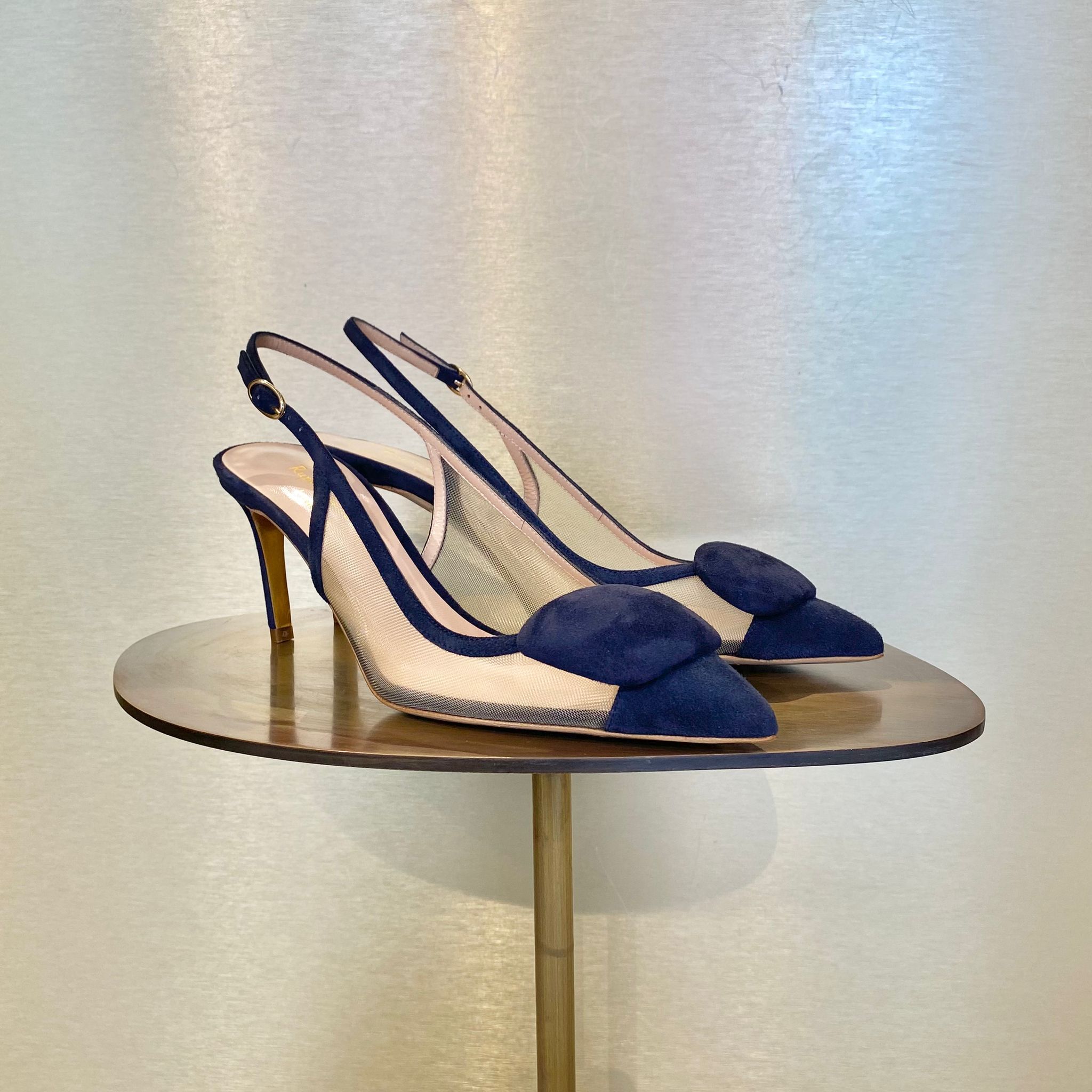 Ruper Sanderson Denia Midnight Suede Mesh Sandal