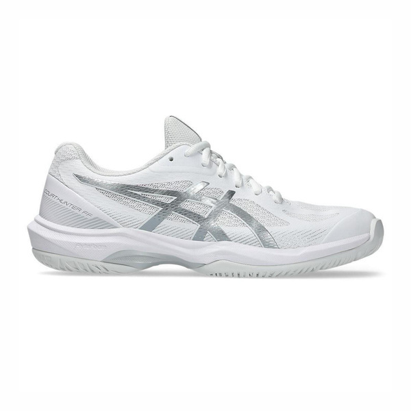 Asics Court Hunter Ff 1072A112-102 女 羽球鞋 支撐 抗扭 瞬移 白 銀