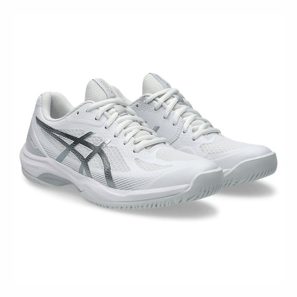 Asics Court Hunter Ff 1072A112-102 女 羽球鞋 支撐 抗扭 瞬移 白 銀